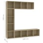 vidaXL Mueble de TV y librería 3 piezas roble Sonoma 180x30x180 cm vidaXL Mueble de TV y librería 3 piezas roble Sonoma 180x30x180 cm