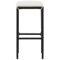vidaXL Taburetes de cocina con cojines 3 uds ratán sintético negro vidaXL Taburetes de cocina con cojines 3 uds ratán sintético negro