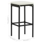 vidaXL Taburetes de cocina con cojines 3 uds ratán sintético negro vidaXL Taburetes de cocina con cojines 3 uds ratán sintético negro