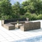 vidaXL Set de muebles de jardín 11 pzas y cojines ratán sintético gris vidaXL Set de muebles de jardín 11 pzas y cojines ratán sintético gris