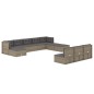 vidaXL Set de muebles de jardín 11 pzas y cojines ratán sintético gris vidaXL Set de muebles de jardín 11 pzas y cojines ratán sintético gris