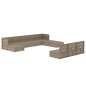 vidaXL Set de muebles de jardín 11 pzas y cojines ratán sintético gris vidaXL Set de muebles de jardín 11 pzas y cojines ratán sintético gris