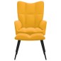 vidaXL Silla de relajación con reposapiés terciopelo amarillo mostaza vidaXL Silla de relajación con reposapiés terciopelo amarillo mostaza