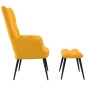 vidaXL Silla de relajación con reposapiés terciopelo amarillo mostaza vidaXL Silla de relajación con reposapiés terciopelo amarillo mostaza