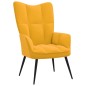 vidaXL Silla de relajación con reposapiés terciopelo amarillo mostaza vidaXL Silla de relajación con reposapiés terciopelo amarillo mostaza