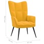 vidaXL Silla de relajación con reposapiés terciopelo amarillo mostaza vidaXL Silla de relajación con reposapiés terciopelo amarillo mostaza