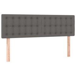 vidaXL Cabeceros 2 unidades cuero sintético gris 72x5x78/88 cm