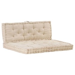 vidaXL Cojines para muebles de palets 2 unidades algodón beige