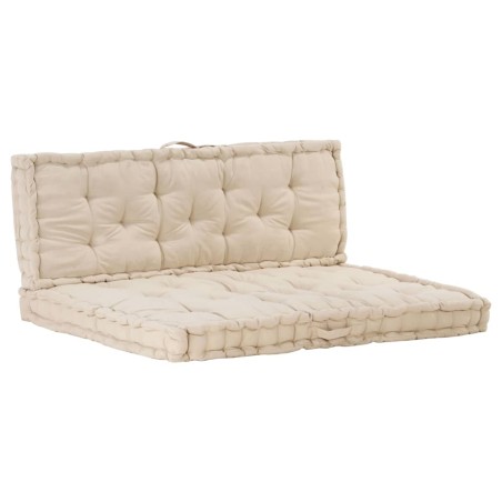 vidaXL Cojines para muebles de palets 2 unidades algodón beige