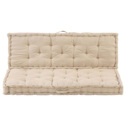 vidaXL Cojines para muebles de palets 2 unidades algodón beige