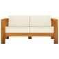 vidaXL Muebles de jardín 4 pzas cojines crema madera de acacia 