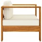 vidaXL Muebles de jardín 4 pzas cojines crema madera de acacia 