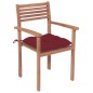 vidaXL Sillas de jardín 2 uds madera de teca con cojines rojo tinto vidaXL Sillas de jardín 2 uds madera de teca con cojines rojo tinto