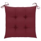 vidaXL Silla mecedora de madera maciza de teca con cojín rojo tinto vidaXL Silla mecedora de madera maciza de teca con cojín rojo tinto