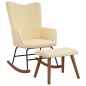 vidaXL Silla mecedora con reposapiés terciopelo crema vidaXL Silla mecedora con reposapiés terciopelo crema