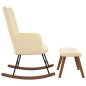 vidaXL Silla mecedora con reposapiés terciopelo crema vidaXL Silla mecedora con reposapiés terciopelo crema