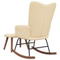 vidaXL Silla mecedora con reposapiés terciopelo crema vidaXL Silla mecedora con reposapiés terciopelo crema