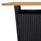 vidaXL Set de muebles de bar de jardín 5 pzas y cojines ratán PE negro vidaXL Set de muebles de bar de jardín 5 pzas y cojines ratán PE negro