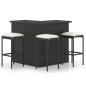 vidaXL Set de bar para jardín 4 pzas y cojines ratán sintético negro vidaXL Set de bar para jardín 4 pzas y cojines ratán sintético negro