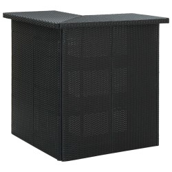 vidaXL Set de bar para jardín 4 pzas y cojines ratán sintético negro