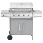 vidaXL Barbacoa grill de gas 4+1 quemadores plateada vidaXL Barbacoa grill de gas 4+1 quemadores plateada