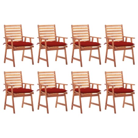 vidaXL Sillas comedor de jardín y cojines 8 uds madera maciza acacia 