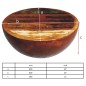 vidaXL Mesa de centro forma cuenco base acero madera maciza reciclada 