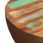 vidaXL Mesa de centro forma cuenco base acero madera maciza reciclada 