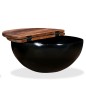 vidaXL Mesa de centro de madera maciza reciclada negra en forma de bol vidaXL Mesa de centro de madera maciza reciclada negra en forma de bol