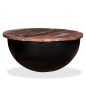 vidaXL Mesa de centro de madera maciza reciclada negra en forma de bol vidaXL Mesa de centro de madera maciza reciclada negra en forma de bol