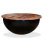vidaXL Mesa de centro de madera maciza reciclada negra en forma de bol vidaXL Mesa de centro de madera maciza reciclada negra en forma de bol