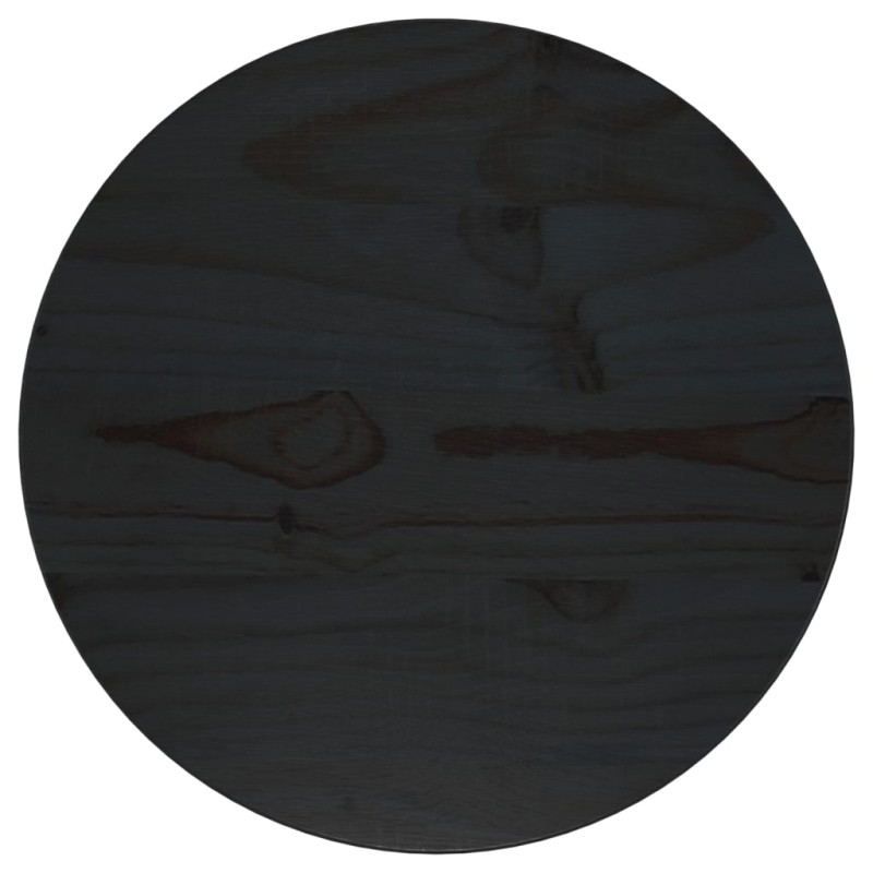 vidaXL Superficie de mesa madera maciza de pino negro Ø30x2,5 cm vidaXL Superficie de mesa madera maciza de pino negro Ø30x2,5 cm