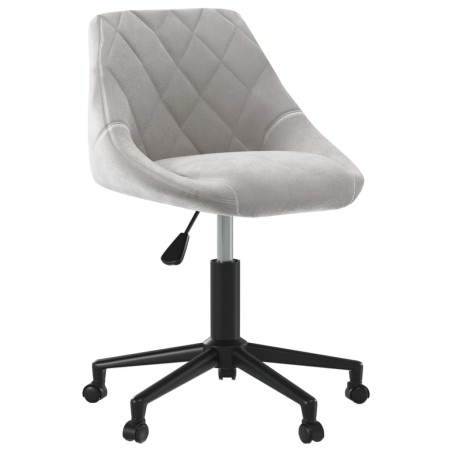 vidaXL Silla de comedor giratoria de terciopelo gris claro