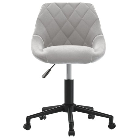 vidaXL Silla de comedor giratoria de terciopelo gris claro