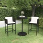 vidaXL Set muebles bar jardín 3 piezas y cojines ratán sintético negro vidaXL Set muebles bar jardín 3 piezas y cojines ratán sintético negro