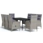 vidaXL Juego de comedor de jardín 9 piezas gris y negro vidaXL Juego de comedor de jardín 9 piezas gris y negro