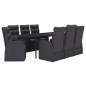 vidaXL Juego de comedor de jardín 9 piezas con cojines negro vidaXL Juego de comedor de jardín 9 piezas con cojines negro