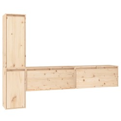 vidaXL Muebles para TV 4 piezas madera maciza de pino