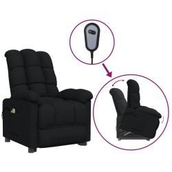 vidaXL Sillón de masaje elevable tela negro