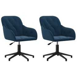 vidaXL Sillas de comedor giratorias 2 uds terciopelo azul