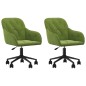 vidaXL Sillas de comedor giratorias 2 unidades terciopelo verde claro