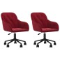 vidaXL Sillas de comedor giratorias 2 unidades terciopelo rojo tinto vidaXL Sillas de comedor giratorias 2 unidades terciopelo rojo tinto