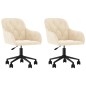 vidaXL Sillas de comedor giratorias 2 uds terciopelo crema vidaXL Sillas de comedor giratorias 2 uds terciopelo crema