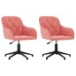 vidaXL Sillas de comedor giratorias 2 unidades terciopelo rosa vidaXL Sillas de comedor giratorias 2 unidades terciopelo rosa