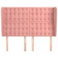 vidaXL Cabecero con orejas de terciopelo rosa 147x23x118/128 cm