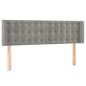 vidaXL Cabecero de terciopelo gris claro 147x16x78/88 cm vidaXL Cabecero de terciopelo gris claro 147x16x78/88 cm