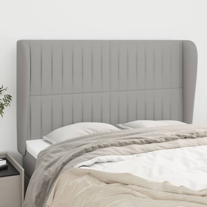 vidaXL Cabecero con orejas de tela gris claro 147x23x118/128 cm vidaXL Cabecero con orejas de tela gris claro 147x23x118/128 cm