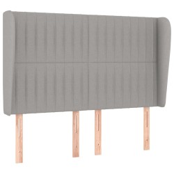 vidaXL Cabecero con orejas de tela gris claro 147x23x118/128 cm