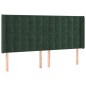 vidaXL Cabecero con orejas de terciopelo verde oscuro 163x16x118/128cm