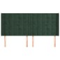 vidaXL Cabecero con orejas de terciopelo verde oscuro 163x16x118/128cm